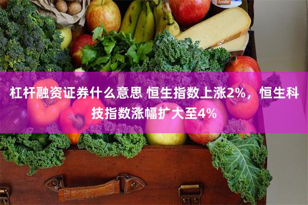 杠杆融资证券什么意思 恒生指数上涨2%，恒生科技指数涨幅扩大至4%