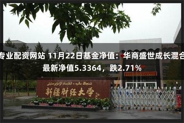 专业配资网站 11月22日基金净值：华商盛世成长混合最新净值5.3364，跌2.71%